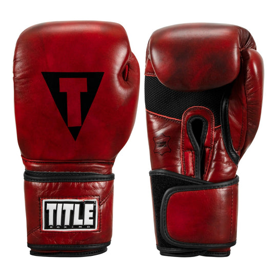 TITLE Boxing Blood Red Leather Training Boxing Gloves